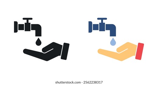 Ablution icons in black and colored version