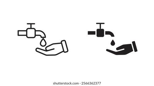Ablution icons in line stroke and flat versions