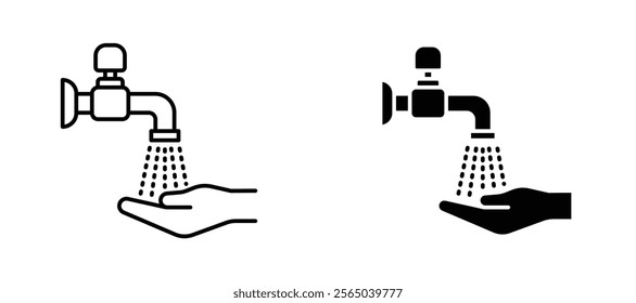 Ablution icons in outline and fill. vector illustration for ui.