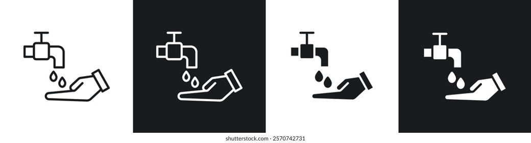 Ablution icons in Thin line black color. flat simple vector symbols illustration.