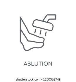 ablution linear icon. Modern outline ablution logo concept on white background from Hygiene collection. Suitable for use on web apps, mobile apps and print media.