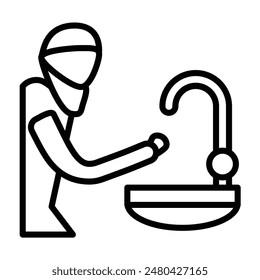 ablution Vector Line Icon Design