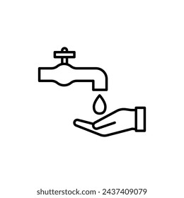 Ablution vector line icon illustration.