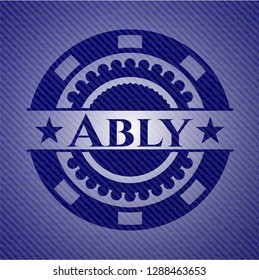 Ably badge with denim texture