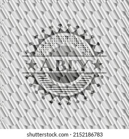 Ably silver shiny badge. Scales pattern. Vector Illustration. Detailed. 