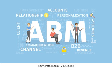 ABM concept illustration. Account based marketing. Idea of business, strategy and finances.