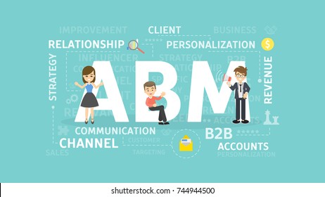 ABM concept illustration. Account based marketing. Idea of business, strategy and finances.