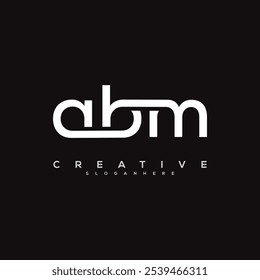 ABM Letter Logo Design Initial Vector Concept. Simple ABM Logo Template Illustration.