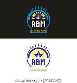 ABM letter logo vector design on black and white color background ABM letter logo icon design
