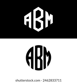 Logo de ABM. Un diseño B M. Letra blanca ABM. ABM, diseño de logotipo de letra A B M. Letra inicial ABM vinculada círculo mayúscula monograma logo. Un Vector con el logotipo de la letra B M