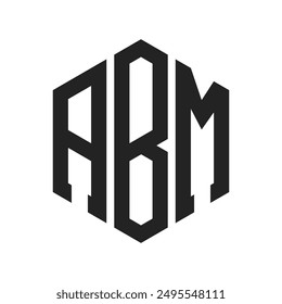 ABM Logo Design. Anfangsbuchstabe ABM Monogramm Logo mit Sechseck-Form
