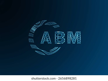 ABM low poly letter logo vector design. ABM lower poly logo design. ABM unique low poly logo design.
