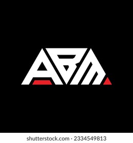 Diseño del logotipo de la letra del triángulo ABM con forma de triángulo. Monograma de diseño del logotipo del triángulo ABM. Plantilla de logotipo vectorial de triángulo ABM con color rojo. Logotipo triangular ABM Diseño sencillo, elegante y lujoso.