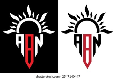 Diseño de logotipo de letra ABN. Icono del logotipo de ABN con letras iniciales. Plantilla de diseño de logotipo de Vector mínimo de letra Abstractas ABN.