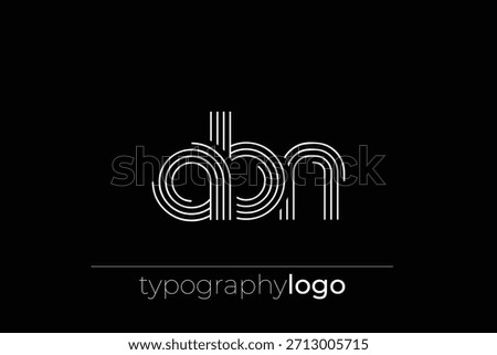 ABN modern geometric typography logo. Modern and stylish composition featuring a monochromatic typography logo illustration designed with intricate lines.