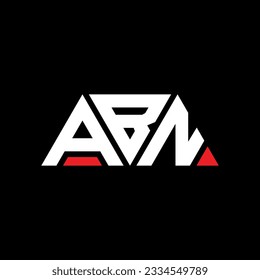 ABN triangle letter logo design with triangle shape. ABN triangle logo design monogram. ABN triangle vector logo template with red color. ABN triangular logo Simple, Elegant, and Luxurious design.