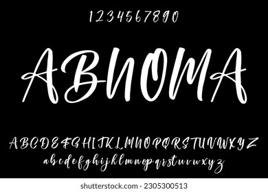 ABNOMA, Modern condensed elegant and stencil sans serif display font vector.