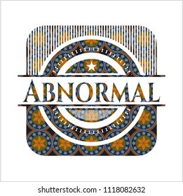 Abnormal arabic badge. Arabesque decoration.