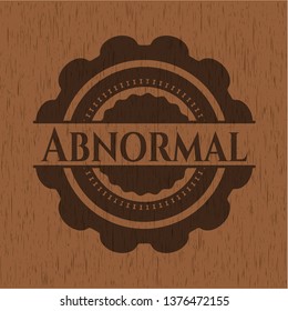 Abnormal badge with wood background
