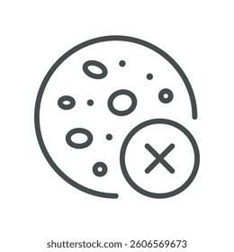 Abnormal Blood Cell Icon. Thin Line Illustration of Irregular Blood Cells Under Microscope, Indicating Infection, Disease, and Hematological Analysis. Perfect for Medical and Laboratory Applications