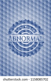 Abnormal blue badge with geometric background.