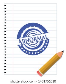 Abnormal drawn with pen. Blue ink. Vector Illustration. Detailed.