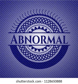 Abnormal emblem with denim high quality background
