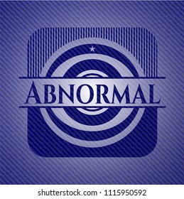 Abnormal emblem with jean background