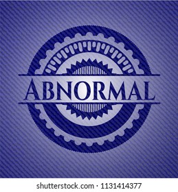 Abnormal emblem with jean background