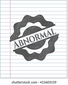 Abnormal emblem with pencil effect
