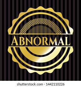 Abnormal gold shiny emblem. Vector Illustration. Detailed.