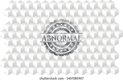Abnormal grey emblem with cube white background