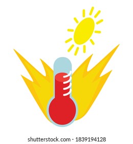 Abnormal heat icon. Isometric illustration of abnormal heat vector icon for web