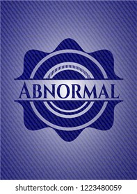Abnormal jean or denim emblem or badge background