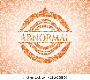 Abnormal orange mosaic emblem with background