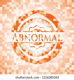 Abnormal orange mosaic emblem with background
