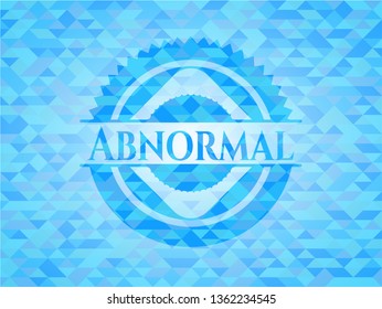 Abnormal realistic sky blue emblem. Mosaic background