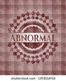 Abnormal red seamless badge with geometric pattern background.