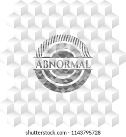 Abnormal retro style grey emblem with geometric cube white background