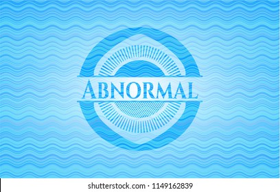 Abnormal sky blue water style badge.