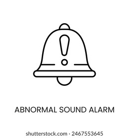 Abnormales Sound-Alarm-Line-Vektorgrafik-Symbol für das Verpacken auf CCTV-Kamera mit editierbarem Strich