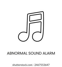 Abnormal sound alarm line vector icon for packaging on cctv camera with editable stroke