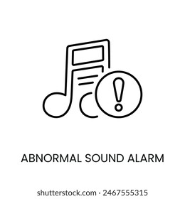 Abnormales Sound-Alarm-Line-Vektorgrafik-Symbol für das Verpacken auf CCTV-Kamera mit editierbarem Strich