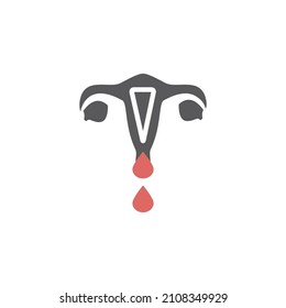 Abnormal Uterine Bleeding Concept, Extremely Heavy Period. Vector Icon For Web Graphic.