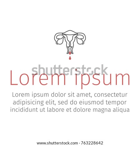 Abnormal uterine bleeding line icons. Vector illustration.