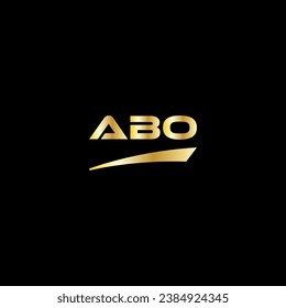 ABO Anfangsbuchstabe Logo auf schwarzem Hintergrund mit goldener Farbe. moderne Schriftart, minimalste, 3 Buchstaben Logo, sauber, EPS Datei für Website, Business, Unternehmen. ABO modernes Logo-Muster in Illustrator.