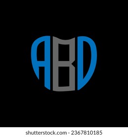 Diseño creativo del logo de la carta ABO. Diseño único de ABO.
