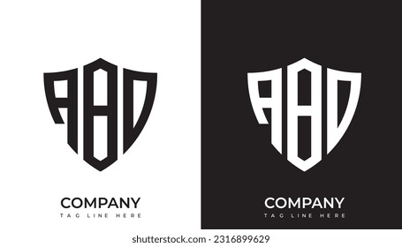 ABO logo. ABO shield logo design. ABO logo for technology, business and real estate brand
