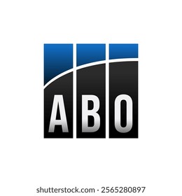 ABO three bars business logo template black blue	
