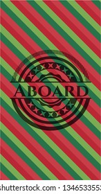 Aboard christmas badge background.